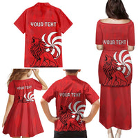 Personalized Georgia Family Matching Puletasi and Hawaiian Shirt Lion Borjgali