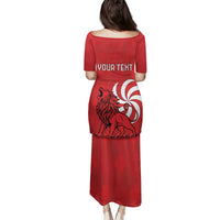 Personalized Georgia Family Matching Puletasi and Hawaiian Shirt Lion Borjgali