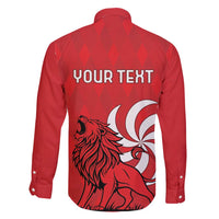 Personalized Georgia Family Matching Short Sleeve Bodycon Dress and Hawaiian Shirt Lion Borjgali