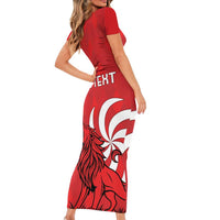 Personalized Georgia Family Matching Short Sleeve Bodycon Dress and Hawaiian Shirt Lion Borjgali