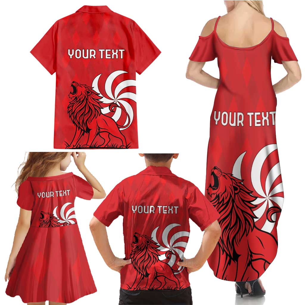 Personalized Georgia Family Matching Summer Maxi Dress and Hawaiian Shirt Lion Borjgali