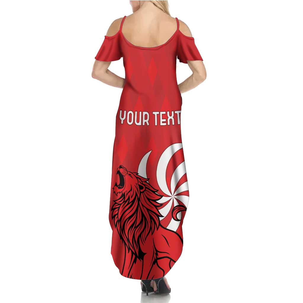 Personalized Georgia Family Matching Summer Maxi Dress and Hawaiian Shirt Lion Borjgali