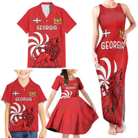 Personalized Georgia Family Matching Tank Maxi Dress and Hawaiian Shirt Lion Borjgali