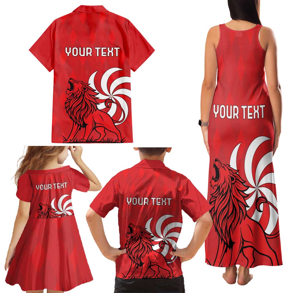 Personalized Georgia Family Matching Tank Maxi Dress and Hawaiian Shirt Lion Borjgali