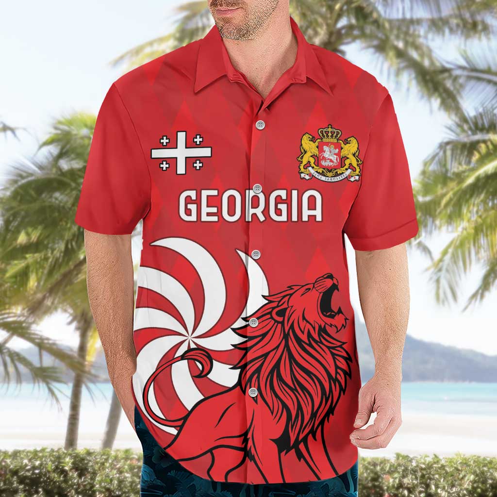 Personalized Georgia Hawaiian Shirt Lion Borjgali