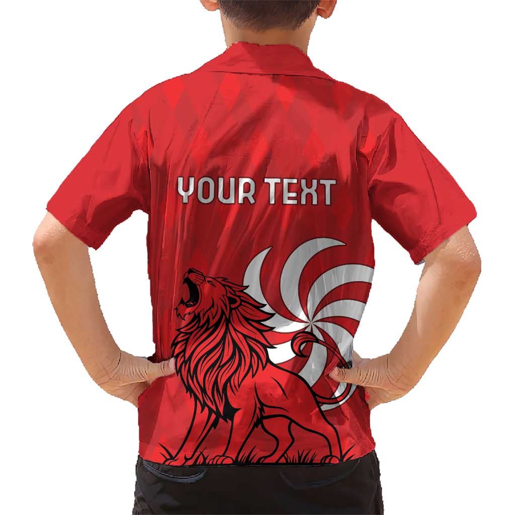 Personalized Georgia Kid Hawaiian Shirt Lion Borjgali