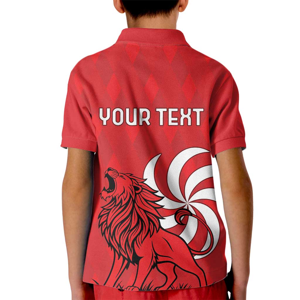 Personalized Georgia Kid Polo Shirt Lion Borjgali