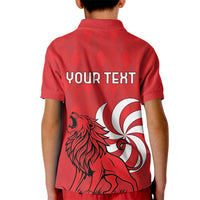 Personalized Georgia Kid Polo Shirt Lion Borjgali