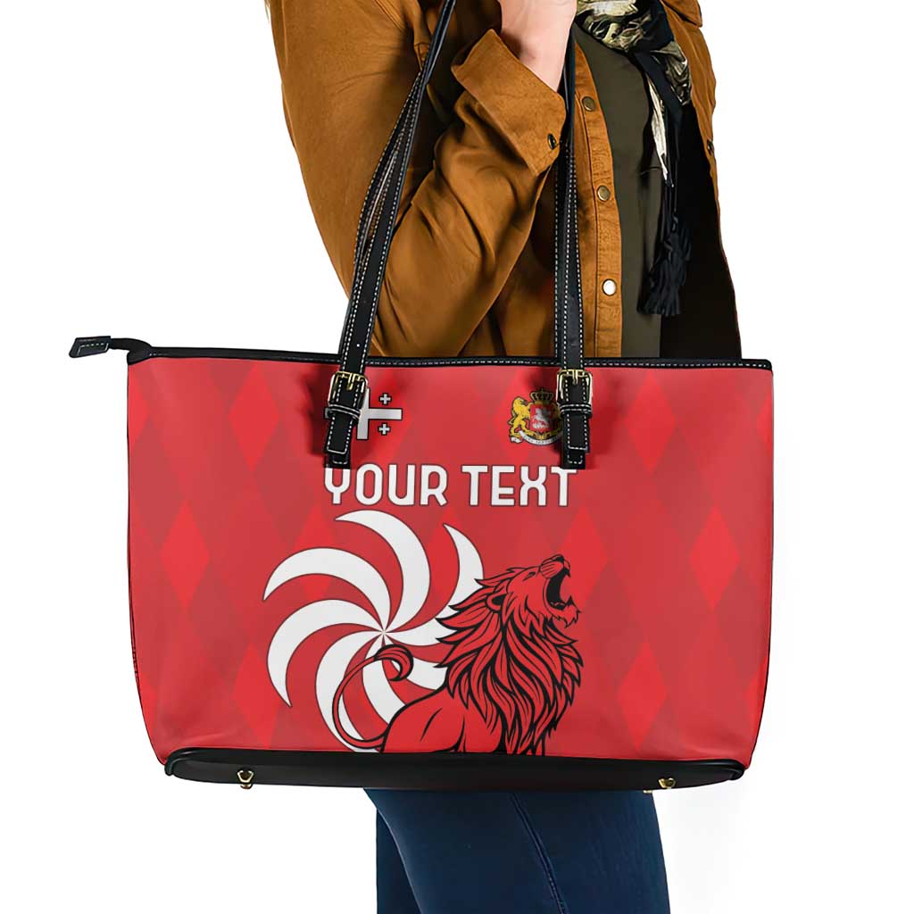 Personalized Georgia Leather Tote Bag Lion Borjgali