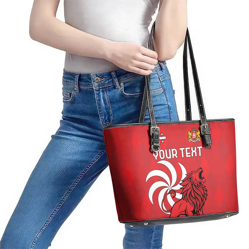 Personalized Georgia Leather Tote Bag Lion Borjgali