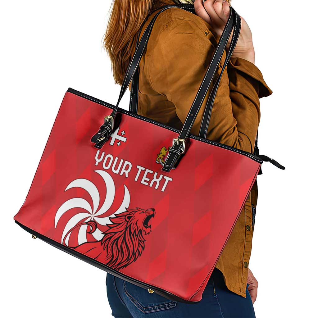 Personalized Georgia Leather Tote Bag Lion Borjgali