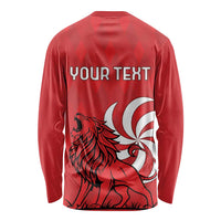 Personalized Georgia Long Sleeve Shirt Lion Borjgali - Wonder Print Shop