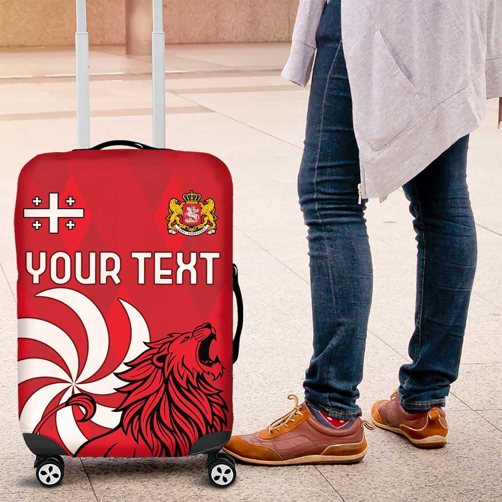 Personalized Georgia Luggage Cover Lion Borjgali