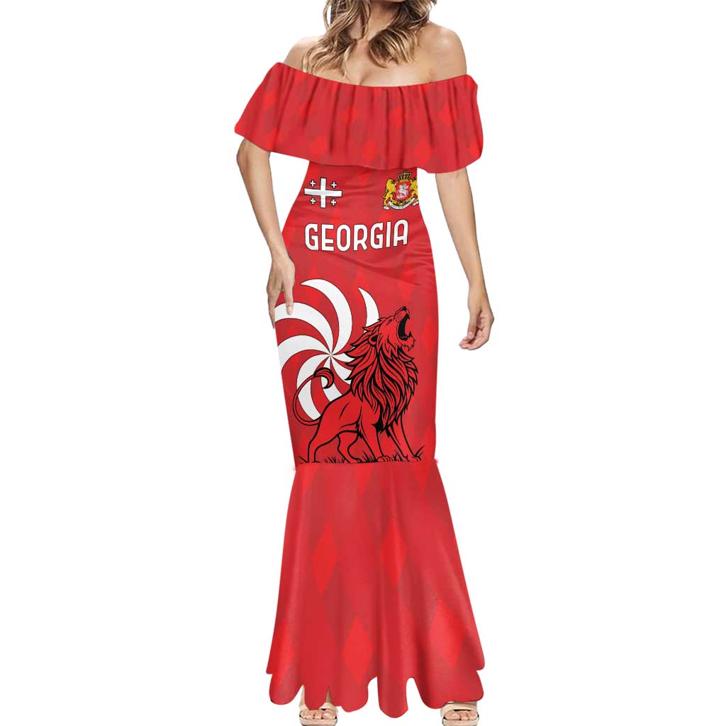 Personalized Georgia Mermaid Dress Lion Borjgali - Wonder Print Shop