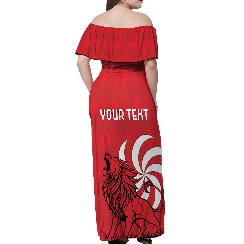 Personalized Georgia Off Shoulder Maxi Dress Lion Borjgali - Wonder Print Shop