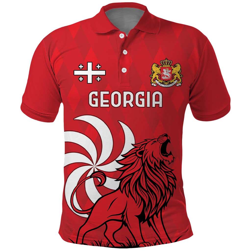 Personalized Georgia Polo Shirt Lion Borjgali - Wonder Print Shop