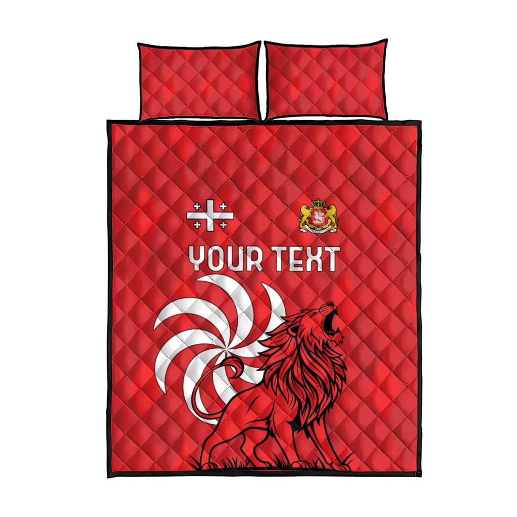 Personalized Georgia Quilt Bed Set Lion Borjgali - Wonder Print Shop