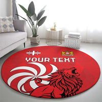 Personalized Georgia Round Carpet Lion Borjgali - Wonder Print Shop