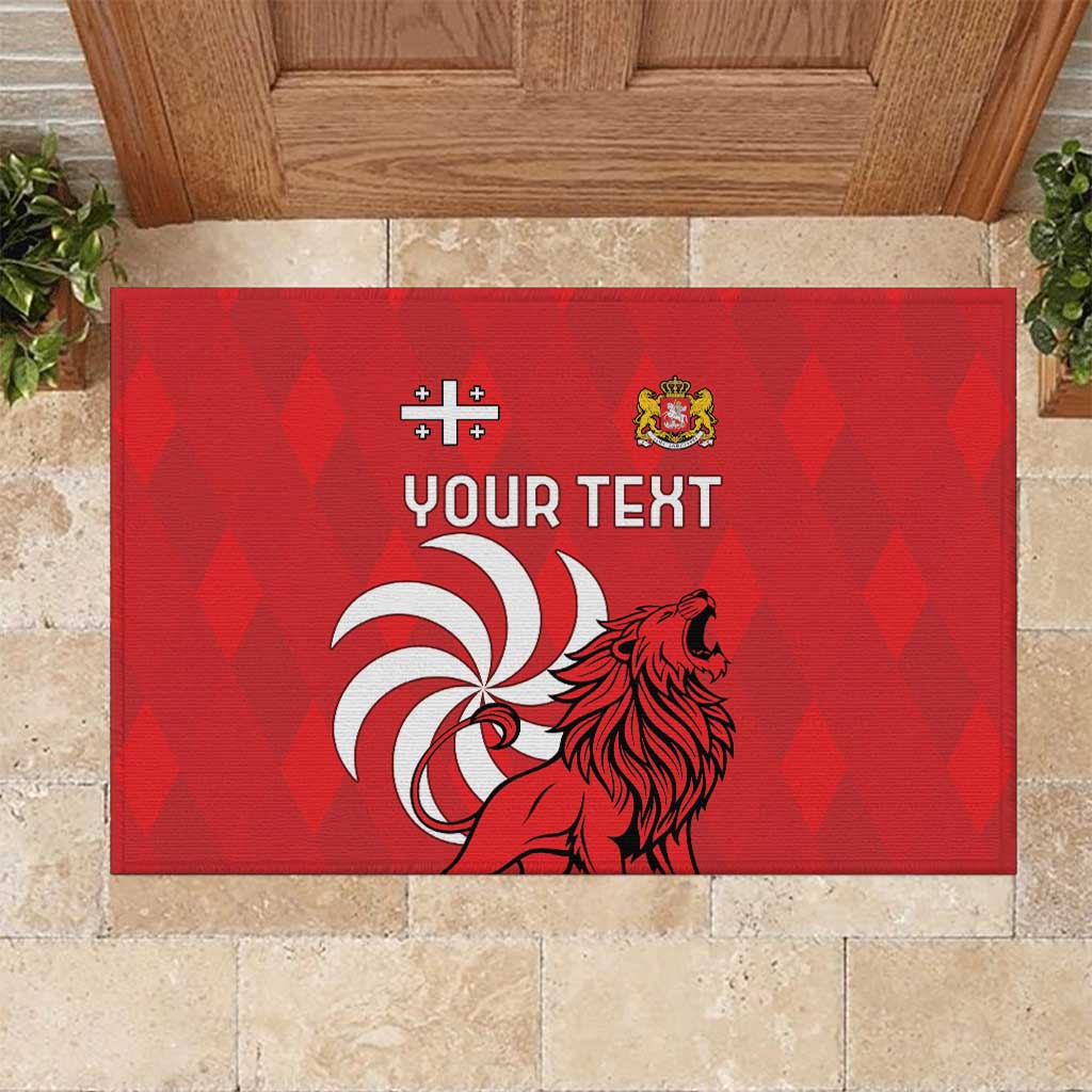 Personalized Georgia Rubber Doormat Lion Borjgali - Wonder Print Shop