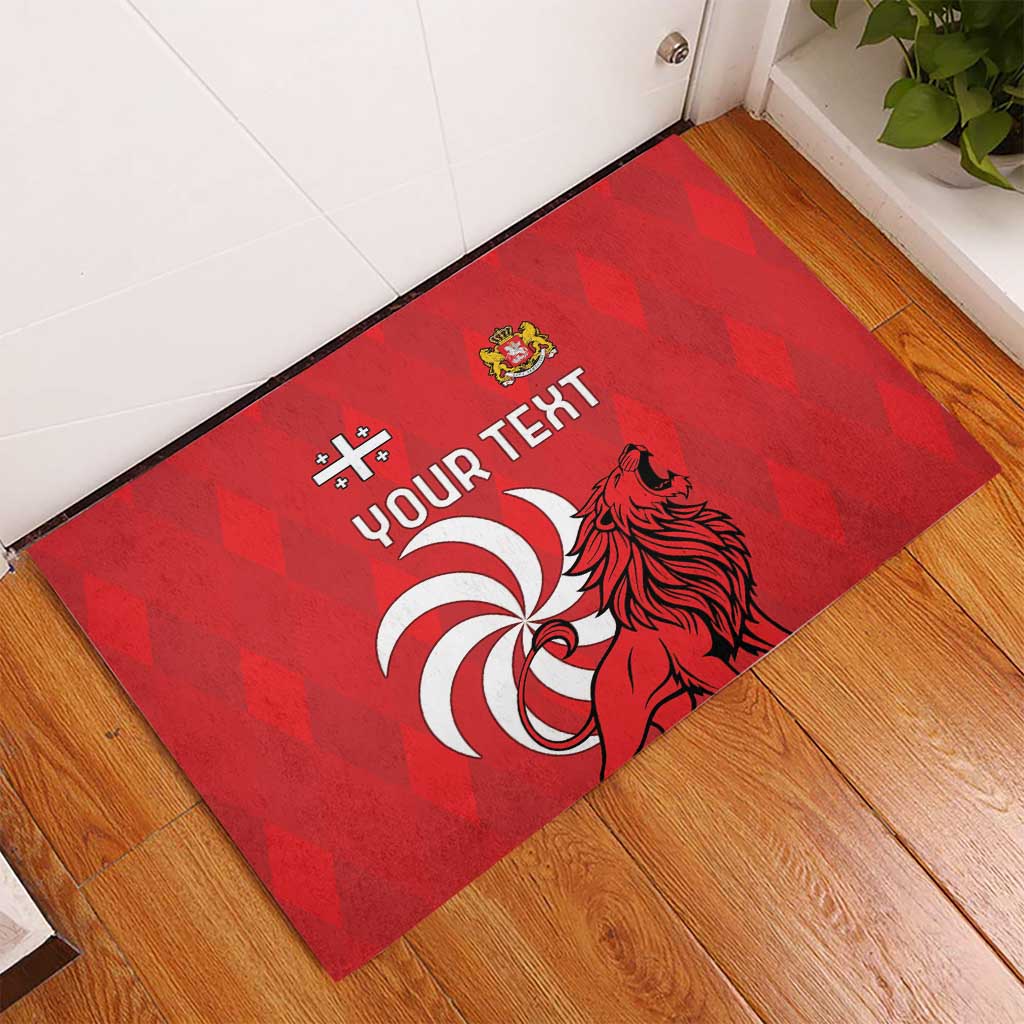 Personalized Georgia Rubber Doormat Lion Borjgali - Wonder Print Shop