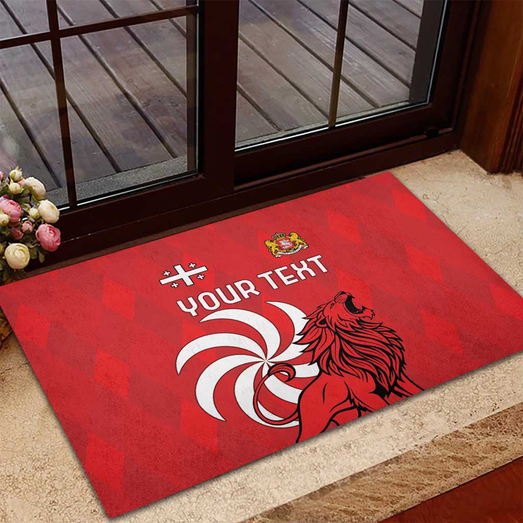 Personalized Georgia Rubber Doormat Lion Borjgali - Wonder Print Shop