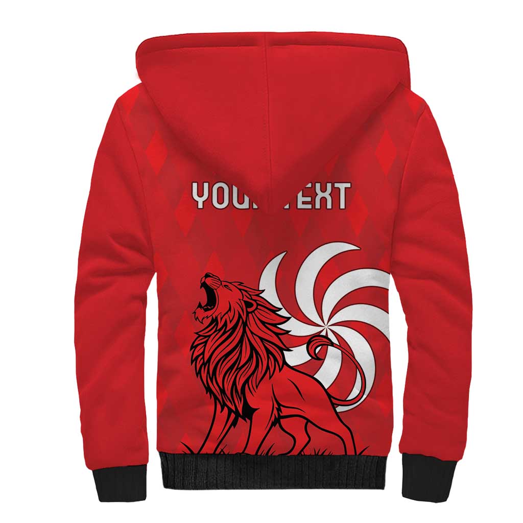Personalized Georgia Sherpa Hoodie Lion Borjgali - Wonder Print Shop