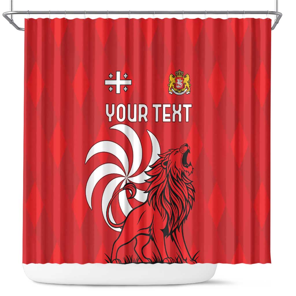 Personalized Georgia Shower Curtain Lion Borjgali - Wonder Print Shop