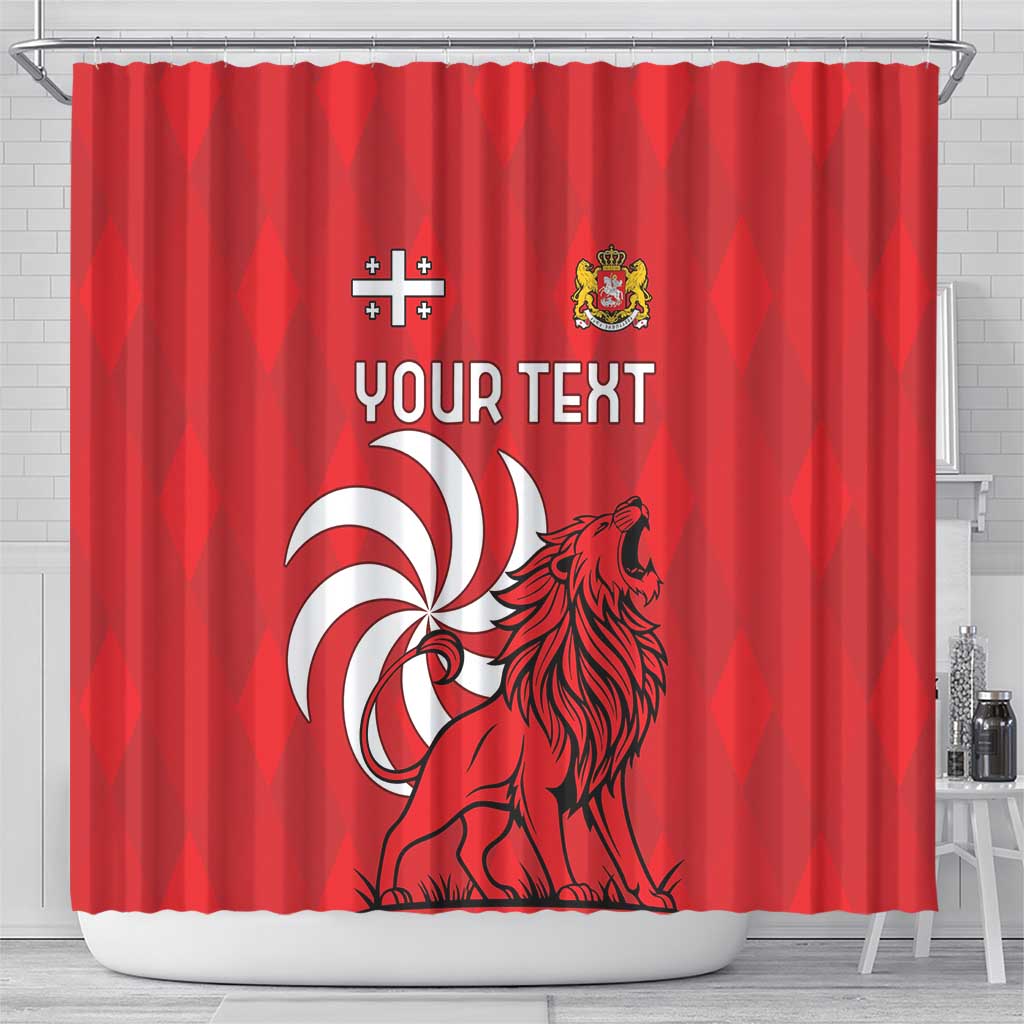 Personalized Georgia Shower Curtain Lion Borjgali - Wonder Print Shop