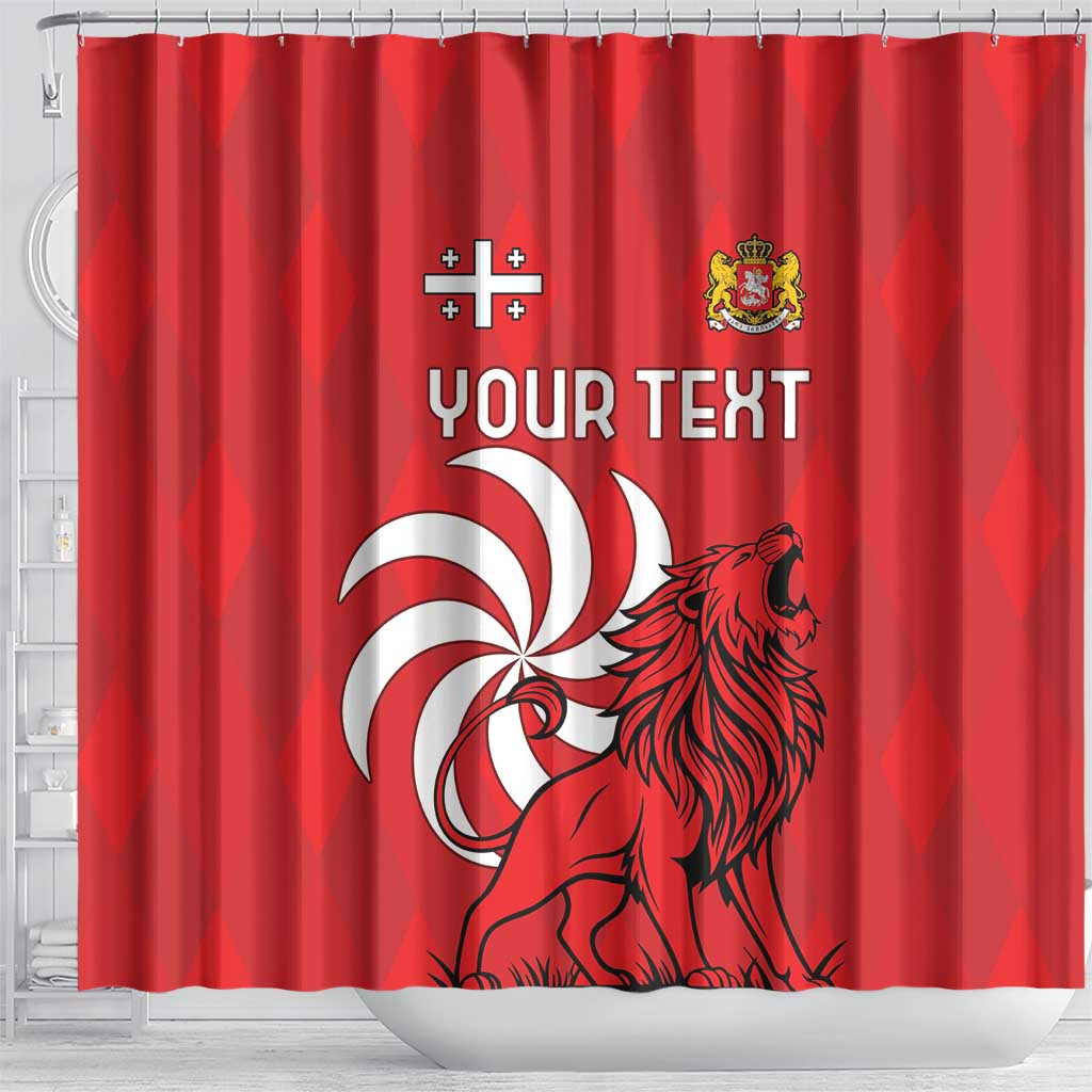 Personalized Georgia Shower Curtain Lion Borjgali - Wonder Print Shop