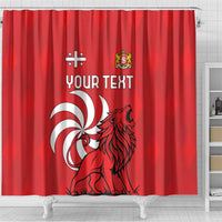 Personalized Georgia Shower Curtain Lion Borjgali - Wonder Print Shop