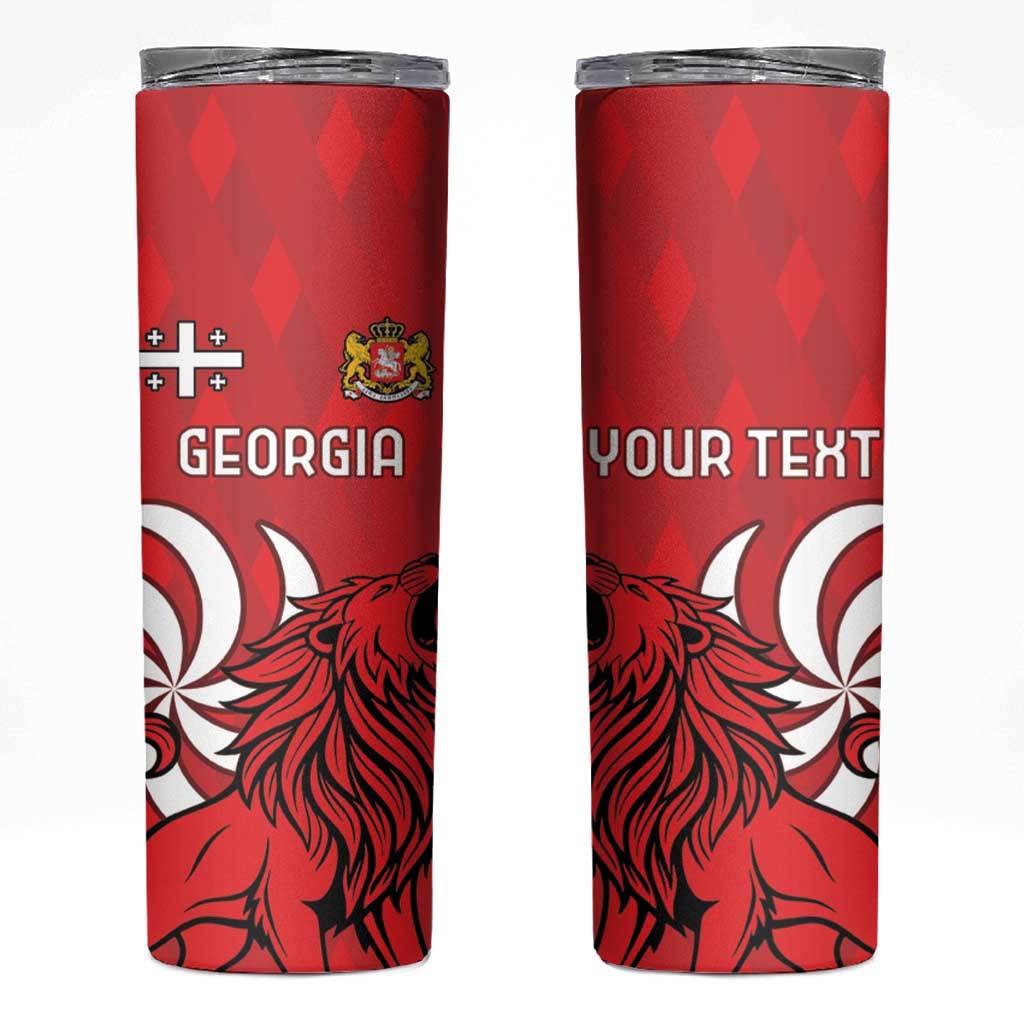 Personalized Georgia Skinny Tumbler Lion Borjgali - Wonder Print Shop
