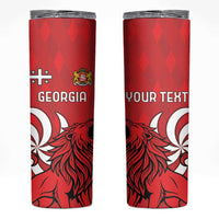 Personalized Georgia Skinny Tumbler Lion Borjgali - Wonder Print Shop