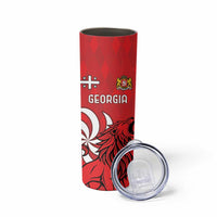 Personalized Georgia Skinny Tumbler Lion Borjgali - Wonder Print Shop