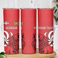 Personalized Georgia Skinny Tumbler Lion Borjgali - Wonder Print Shop