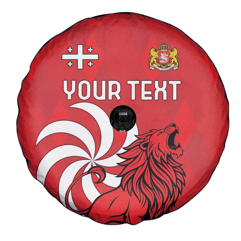 Personalized Georgia Spare Tire Cover Lion Borjgali - Wonder Print Shop