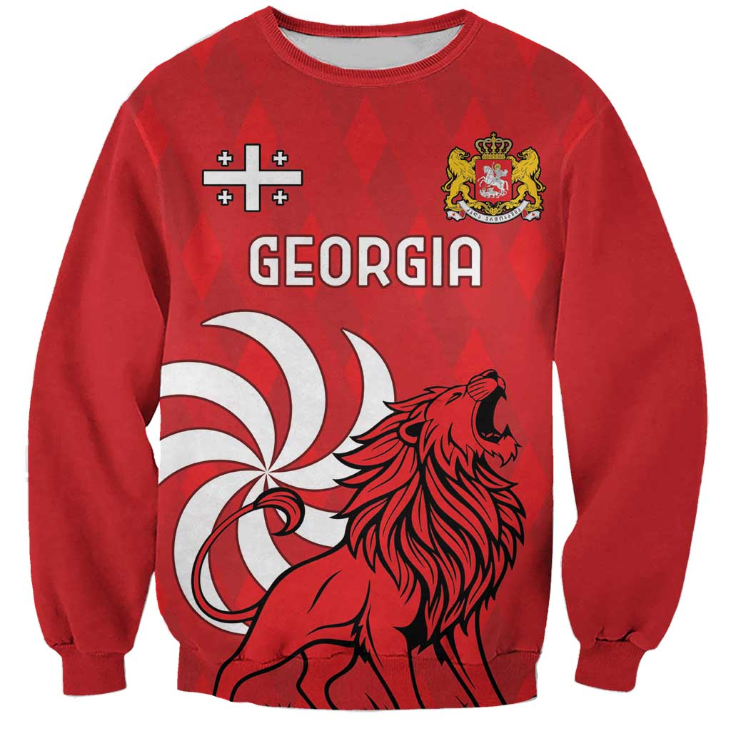 Personalized Georgia Sweatshirt Lion Borjgali - Wonder Print Shop