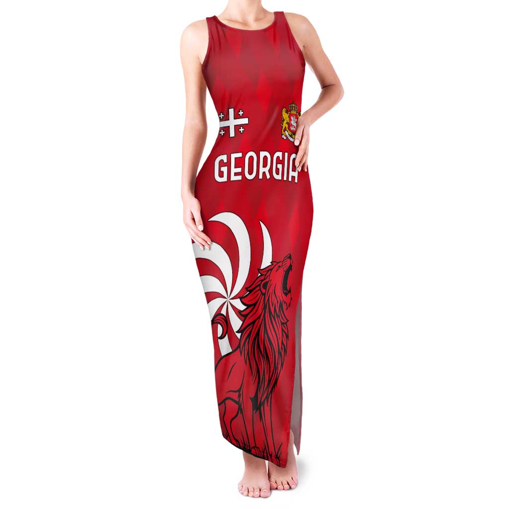 Personalized Georgia Tank Maxi Dress Lion Borjgali - Wonder Print Shop