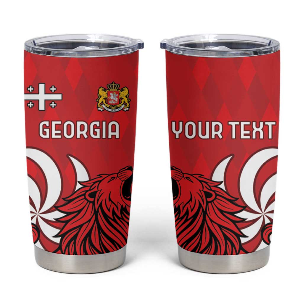 Personalized Georgia Tumbler Cup Lion Borjgali - Wonder Print Shop