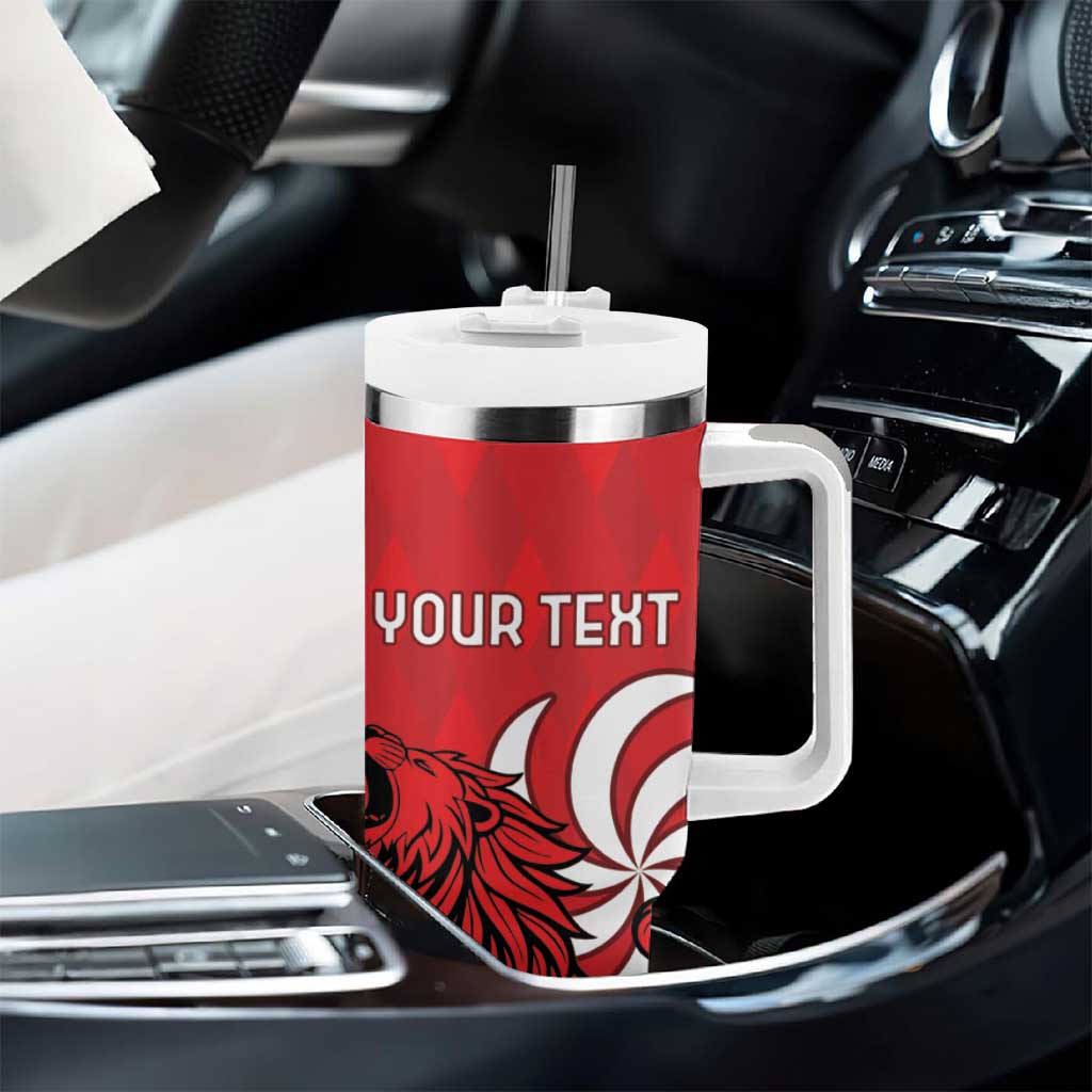 Personalized Georgia Tumbler With Handle Lion Borjgali - Wonder Print Shop