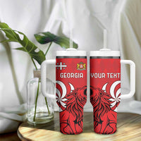 Personalized Georgia Tumbler With Handle Lion Borjgali - Wonder Print Shop