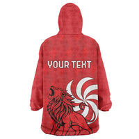 Personalized Georgia Wearable Blanket Hoodie Lion Borjgali - Wonder Print Shop