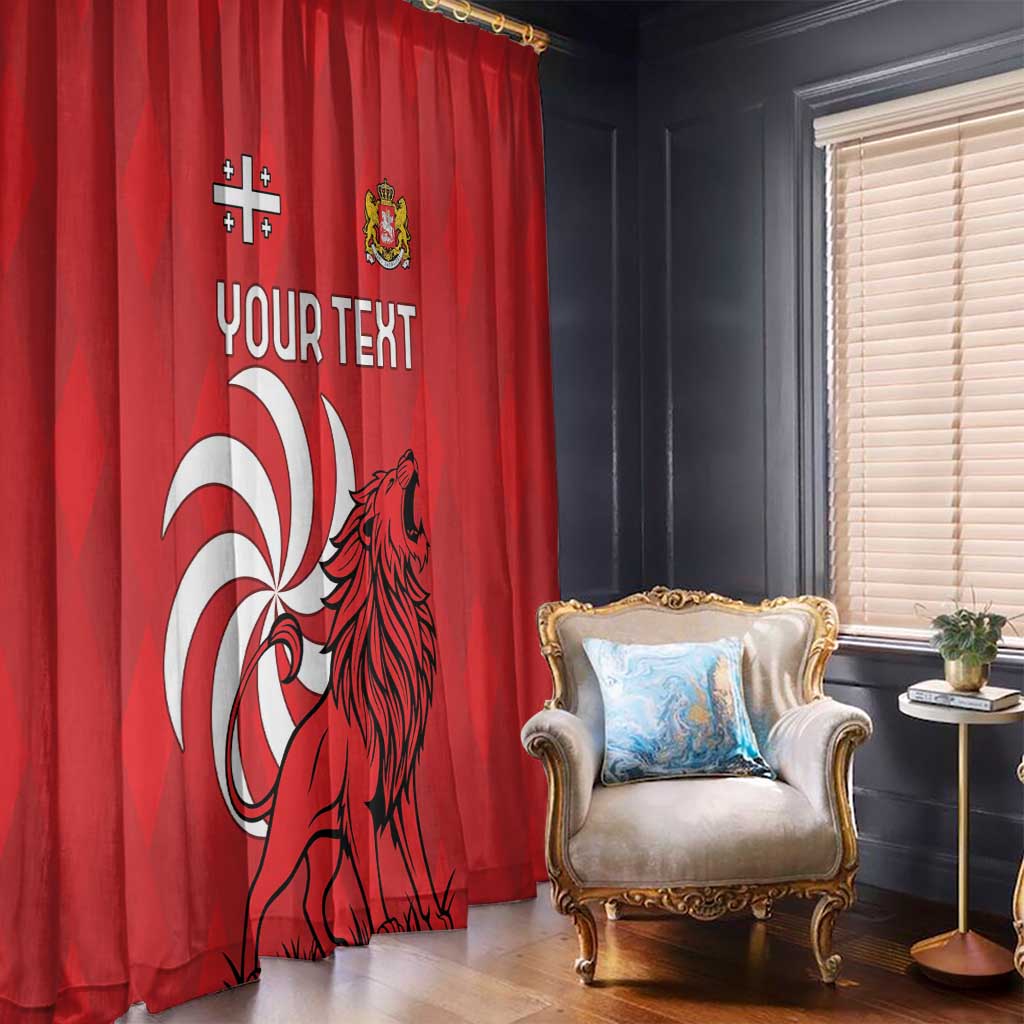 Personalized Georgia Window Curtain Lion Borjgali - Wonder Print Shop
