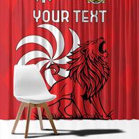 Personalized Georgia Window Curtain Lion Borjgali - Wonder Print Shop