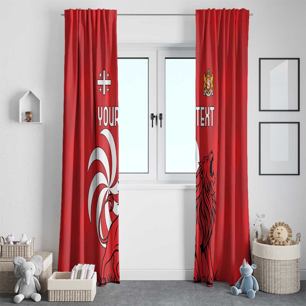 Personalized Georgia Window Curtain Lion Borjgali - Wonder Print Shop