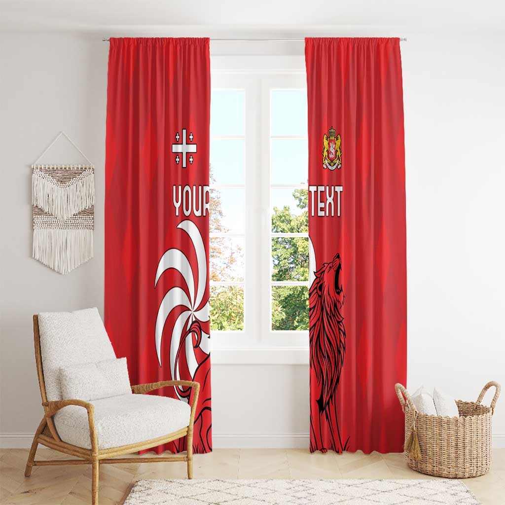 Personalized Georgia Window Curtain Lion Borjgali - Wonder Print Shop