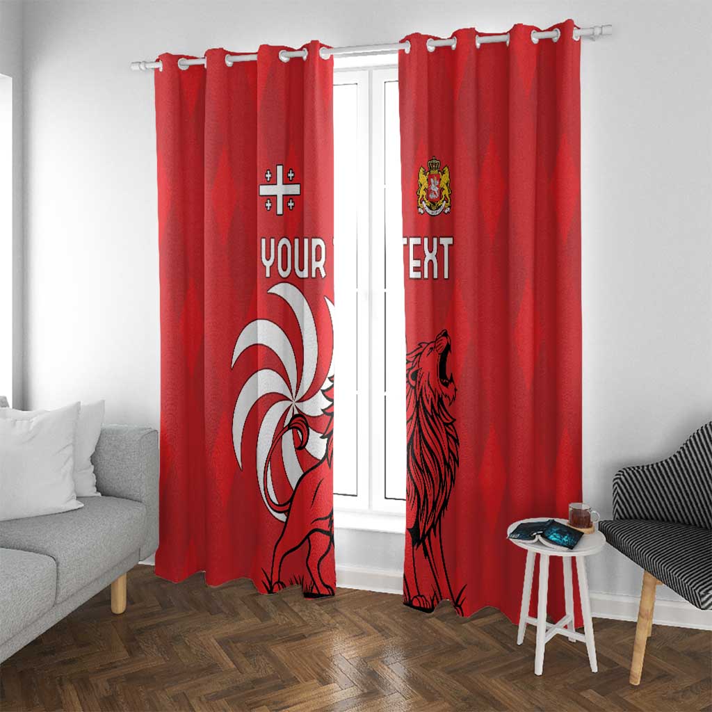 Personalized Georgia Window Curtain Lion Borjgali - Wonder Print Shop