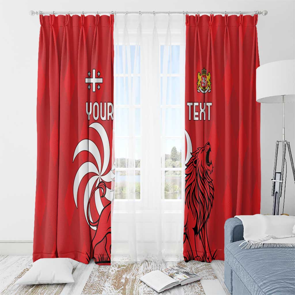 Personalized Georgia Window Curtain Lion Borjgali - Wonder Print Shop