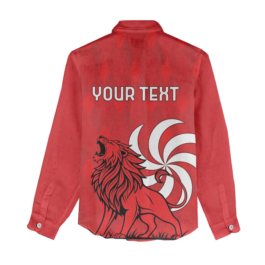 Personalized Georgia Women Casual Shirt Lion Borjgali - Wonder Print Shop