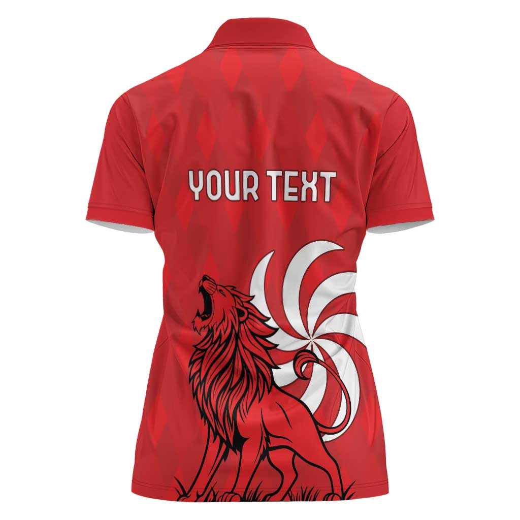 Personalized Georgia Women Polo Shirt Lion Borjgali - Wonder Print Shop