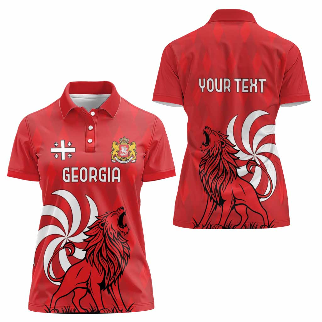 Personalized Georgia Women Polo Shirt Lion Borjgali - Wonder Print Shop